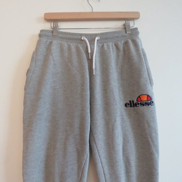VINTAGE Y2K ELLESSE Heathered Gray Sweatpant Joggers Lounge Athleisure - Size M - Picture 3 of 13